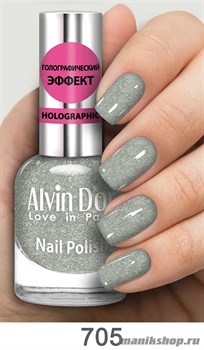 705/62081 Alvin D'or ADN-07 Лак для ногтей Голографик 705 серебро 15мл