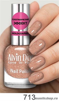 713/63552 Alvin D'or ADN-07 Лак для ногтей Голографик 713 красно-коричневый 15мл