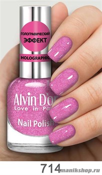 714/63569 Alvin D'or ADN-07 Лак для ногтей Голографик 714 розовый 15мл