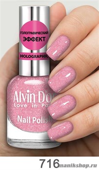 716/63583 Alvin D'or ADN-07 Лак для ногтей Голографик 716 розовый шин 15мл