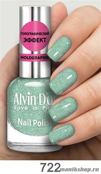 722/22214 Alvin D'or ADN-07 Лак для ногтей Голографик 722 св.зеленый 15мл