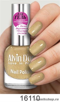 16110/25376 Alvin D'or ADN-16 Лак-Гель для ногтей 16110 сверкающая бронза 15мл