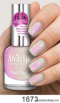 1673/25000 Alvin D'or ADN-16 Лак-Гель для ногтей 1673 розовый голографик 15мл