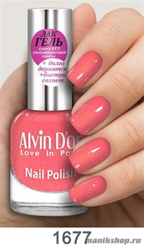 1677/25048 Alvin D'or ADN-16 Лак-Гель для ногтей 1677  розовый с золотом 15мл