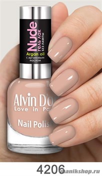4206/18190 Alvin D'or ADN-4206 Лак-Гель NUDE матовый персик