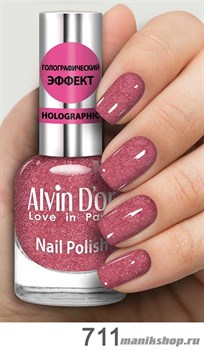 711/63538 Alvin D'or ADN-07 Лак для ногтей Голографик 711 розово-коричневый 15мл
