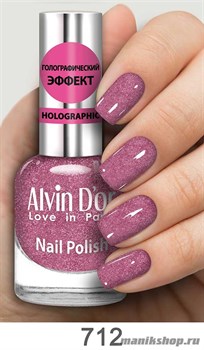 712/63545 Alvin D'or ADN-07 Лак для ногтей Голографик 712 розово-сиреневый 15мл