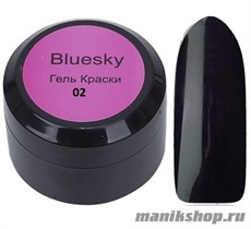 11248 Bluesky Гель-краска серии Классик №02 черная 8мл с липким слоем