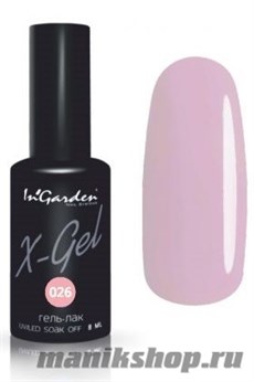 № 026 InGarden X-Gel Гель-лак для ногтей 8мл, тон пудровый бежево-розовый