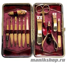 813 Mertz Маникюрный набор 6049 бордовый HG (12предметов)