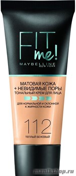 73350 Maybelline Тональный крем  FIT ME тон 112 тёплый бежевый