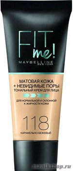 73352 Maybelline Тональный крем  FIT ME тон 118 карамельно-бежевый