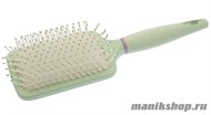Dewal Beauty Расчёска массажная серии «Мятное мороженое» DBMM6  на подушке с нейлоновым штифтом прямоугольная - фото 101094