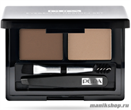 80210 Pupa 0056 001 НАБОР для бровей EYEBROW SET 001 BLONDE Пудра+воск+2 кисточки (Для блондинок) - фото 101376
