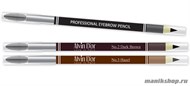 670452 Alvin D'or Карандаш для бровей с щеточкой Professional EYE Brow, тон 1 черный AEPB-1 - фото 104102