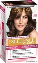 Краска для волос L'Oreal Paris Excellence, тон 400 Каштановый - фото 105188