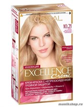 Краска для волос L'Oreal Paris Excellence, тон 10.21 Светло-светло русый перламутровый осветляющий - фото 41454