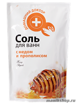 ЭЛЬФА Домашний Доктор Соль для ванн с Медом и Прополисом 500гр Пакет - фото 43166