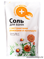 ЭЛЬФА Домашний Доктор Соль для ванн с экстрактом Ромашки и Календулы 500гр Пакет - фото 43170