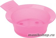 2558 JPP052P Dewal Чаша для краски, розовая, с ручкой, с противоскользящей резинкой на дне 300мл - фото 44145