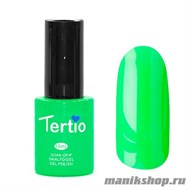 022 Гель лак Tertio 10мл Насыщенный неоновый зеленый, без блесток и перламутра, плотный - фото 57178
