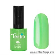 025 Гель лак Tertio 10мл Светлый весенний зеленый, без блесток и перламутра, плотный - фото 57183