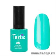 026 Гель лак Tertio 10мл Светлый бирюзово-мятный, без блесток и перламутра, плотный - фото 57185