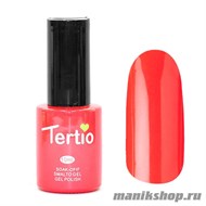 042 Гель лак Tertio 10мл Бруснично-красный, с мерцанием, плотный - фото 57215