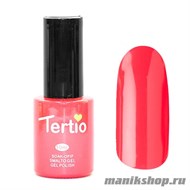 043 Гель лак Tertio 10мл Кораллово-розовый, без блесток и перламутра, плотный - фото 57217