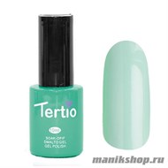 057 Гель лак Tertio 10мл Мятно-зеленый, пастельный, без блесток и перламутра, плотный - фото 57240