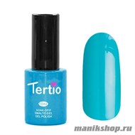 060 Гель лак Tertio 10мл Мятно-зеленый, темный, без блесток и перламутра, плотный - фото 57245