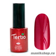 092 Гель лак Tertio 10мл Темный брусничный с микромерцанием, плотный - фото 57304