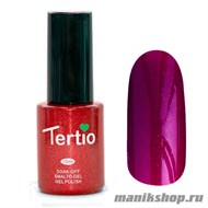 093 Гель лак Tertio 10мл Сливово-малиновый с микромерцанием, плотный - фото 57306