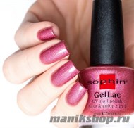 649 Sophin GelLac Гель-лак для ногтей без лампы 12мл  base&amp;color 2 в 1 (Кораллово-розовый голографический) - фото 60060