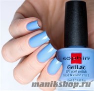 651 Sophin GelLac Гель-лак для ногтей без лампы 12мл  base&amp;color 2 в 1 (Васильково-голубой с микроблеском) - фото 60064