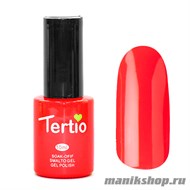 047 Гель лак Tertio 10мл Оранжево-красный, без блесток и перламутра, плотный - фото 60102