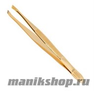 231 Mertz Пинцет 212 G золото (скошенный) 8см - фото 60490