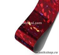 E.Mi Фольга Красная голографика "Кристаллы №1" 1,5метра - фото 62389