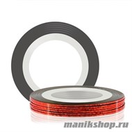 2518 RuNail Самоклеющаяся лента для дизайна ногтей Красная 20метров, ширина 0,1см - фото 86902