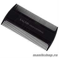 Salon Расчёска серии "Salon Professional" 350-360 черный, пластиковый, двухсторонний L 90мм - фото 90965