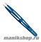 238 Mertz Пинцет 227-P  голубой иголка 10см